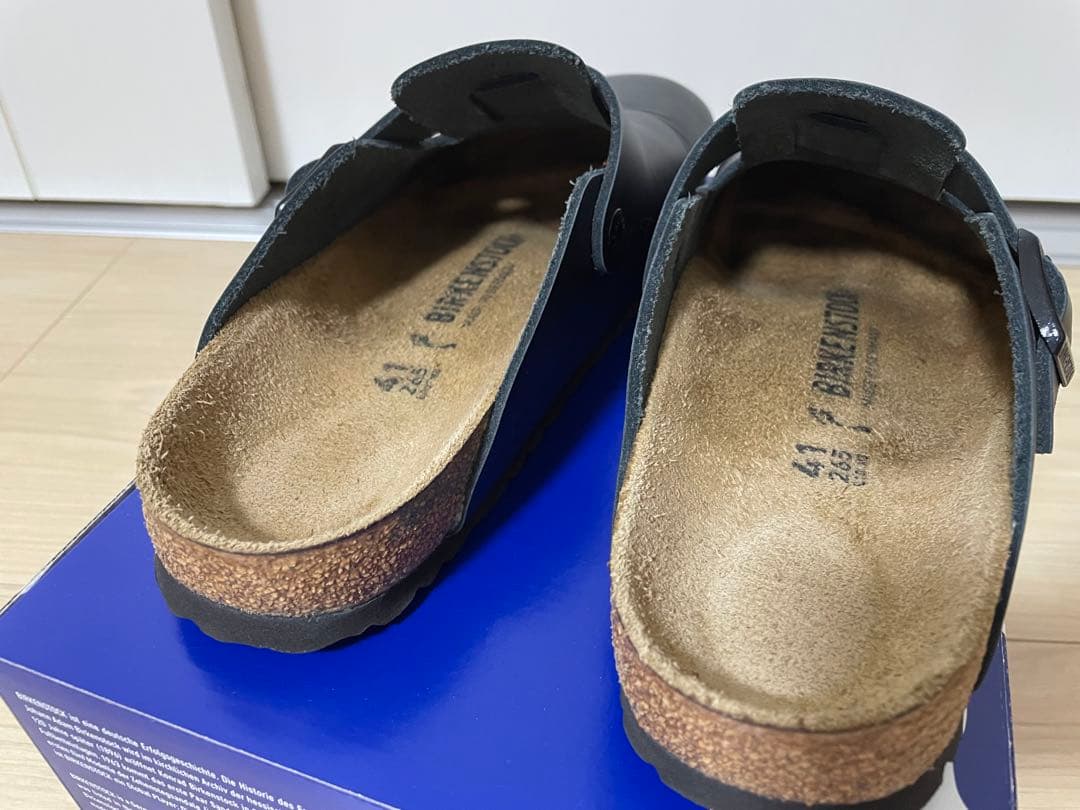 ビルケンシュトック ボストン ナチュラルレザー ナロー 41 ブラック