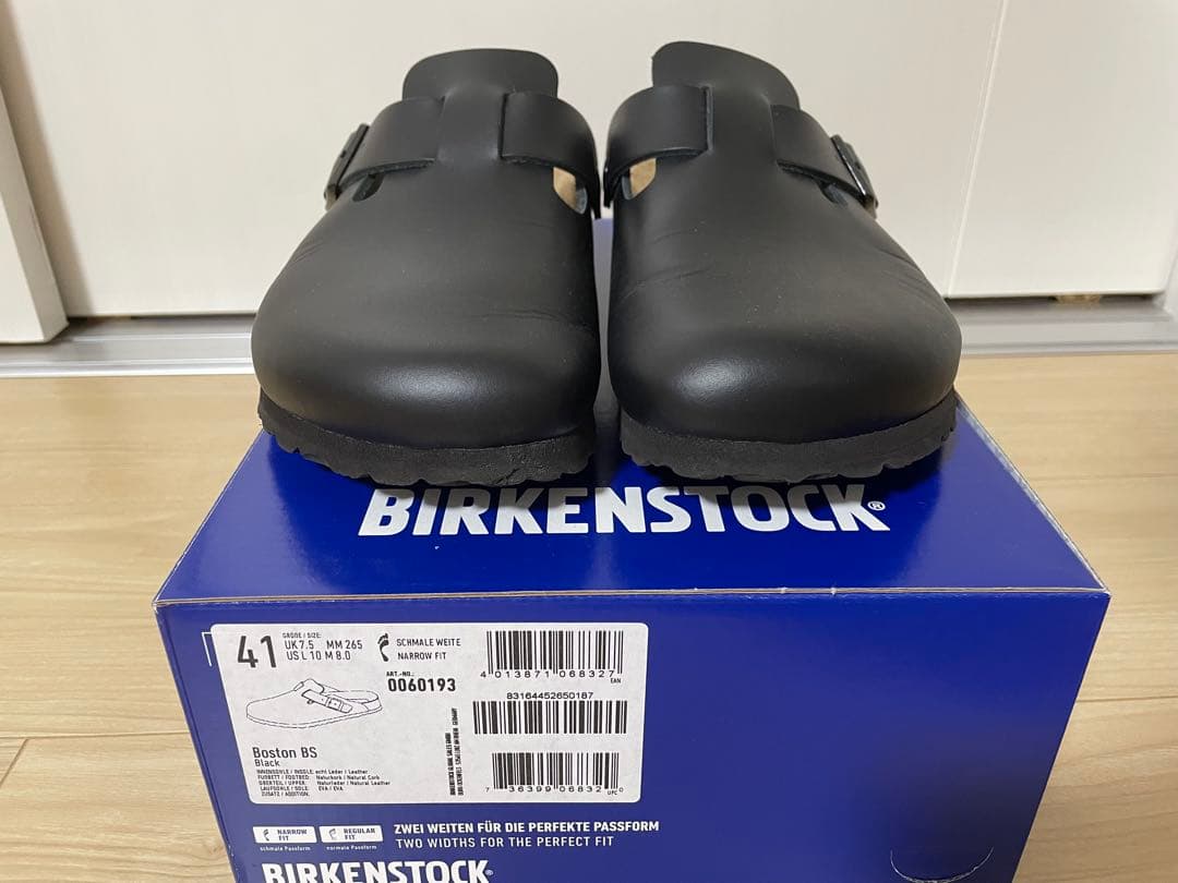 ビルケンシュトック ボストン ナチュラルレザー ナロー 41 ブラック