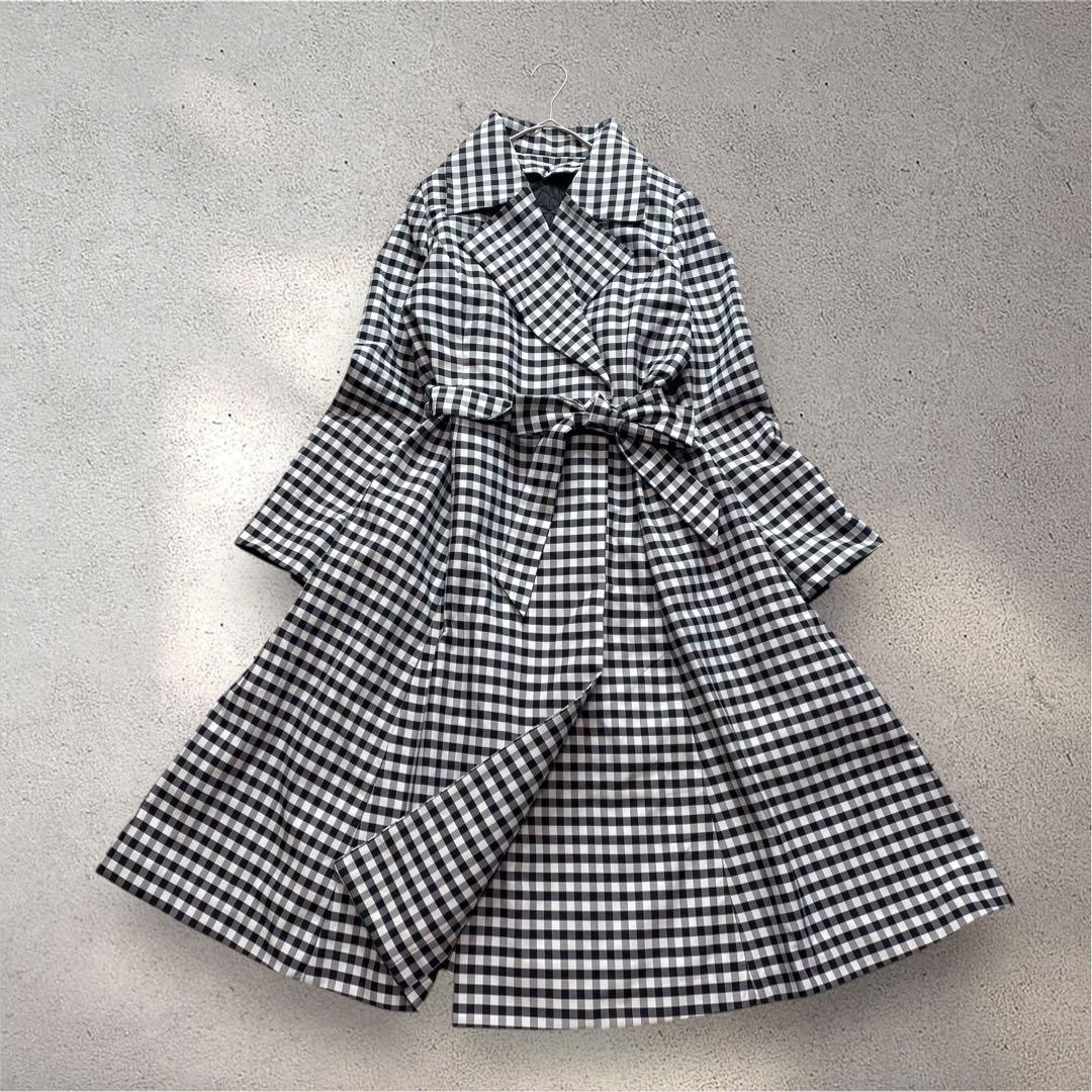 美品✨JENNE ジェンヌ　ライナー付きフレアトレンチコート　ギンガムチェック