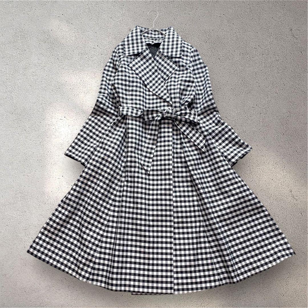 美品✨JENNE ジェンヌ　ライナー付きフレアトレンチコート　ギンガムチェック