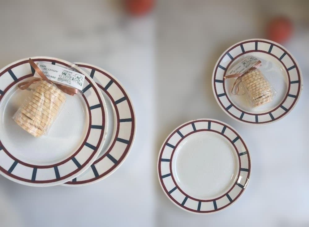 2枚組　バドンヴィレー　バスク皿　22.5㎝　フランスアンティーク