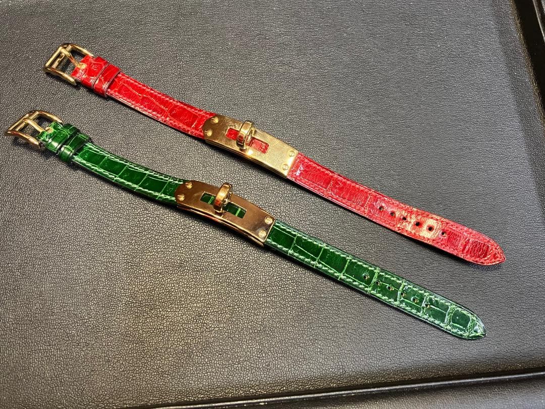 美品 HERMES エルメス ケリーウォッチ ベルト 2本まとめ クロコダイル