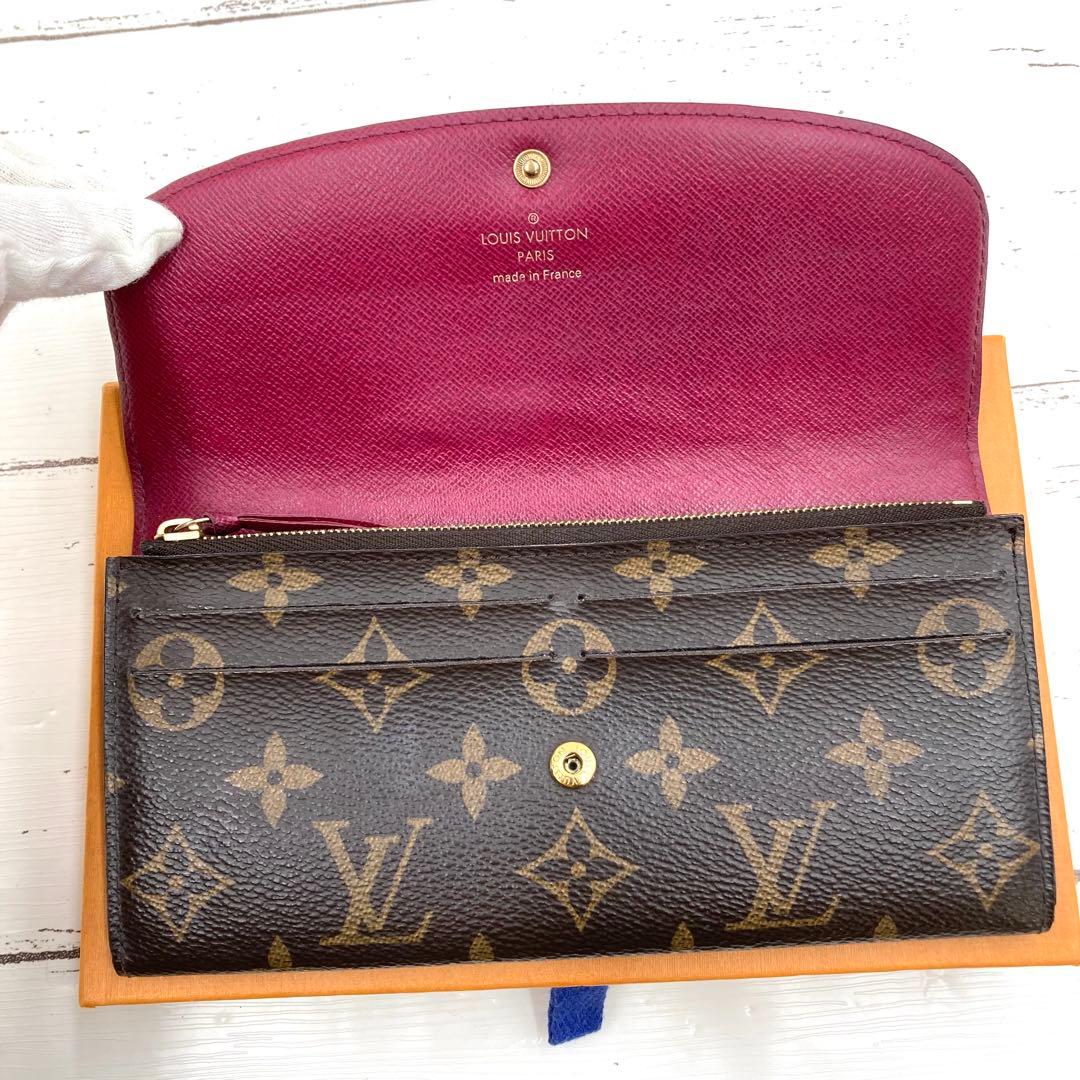 ルイヴィトン モノグラム ポルトフォイユ エミリー フューシャ 箱付