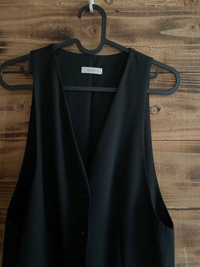 トゥモローランド　DES PRES 黒 サロペット ワイドパンツ サイズＦ