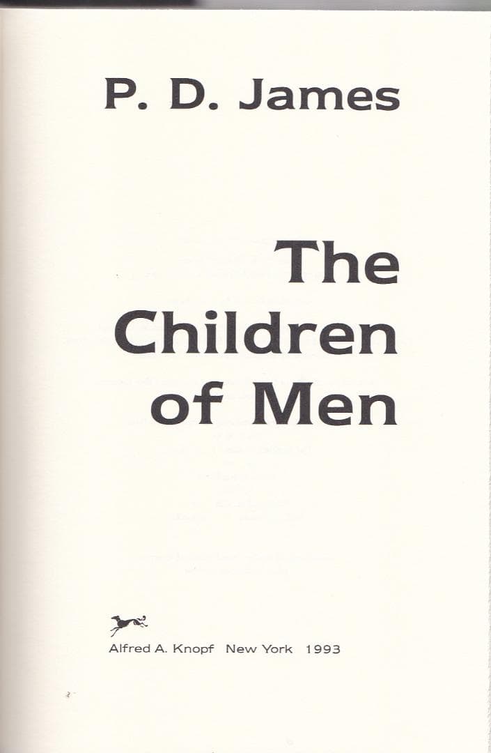 洋書05-The Children of Men P. D. ジェームス