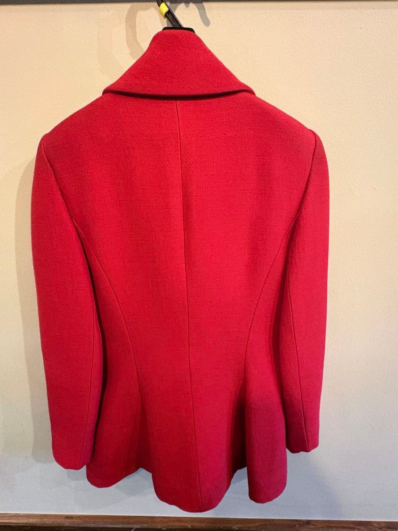 CHANEL テーラードジャケット レッド 34