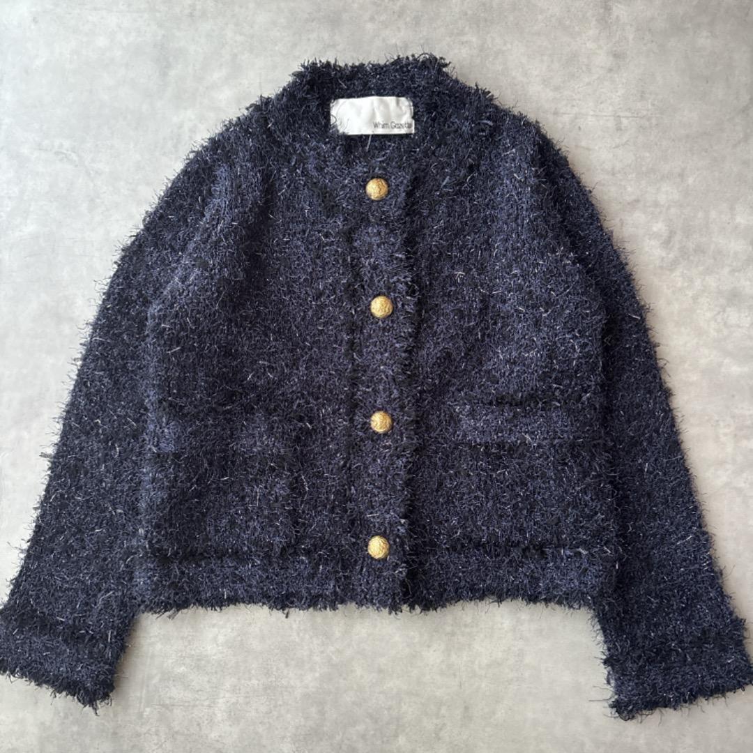 【未使用タグ付き】WhimGazette 25ss ツイード ニット ジャケット
