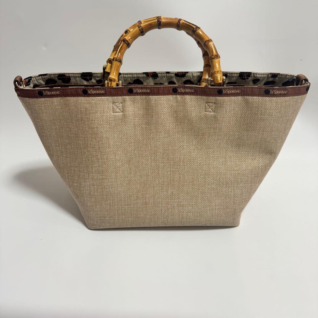 未使用級　レスポ　LeSportsac MEDBAMBOO ラフィアトートバッグ