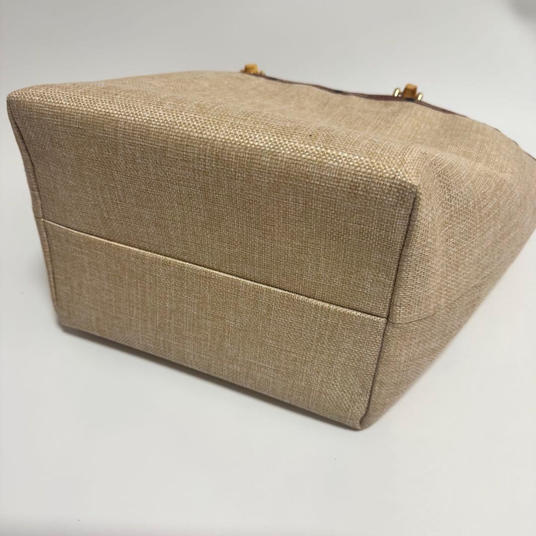 未使用級　レスポ　LeSportsac MEDBAMBOO ラフィアトートバッグ