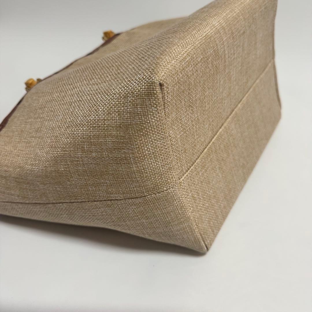 未使用級　レスポ　LeSportsac MEDBAMBOO ラフィアトートバッグ