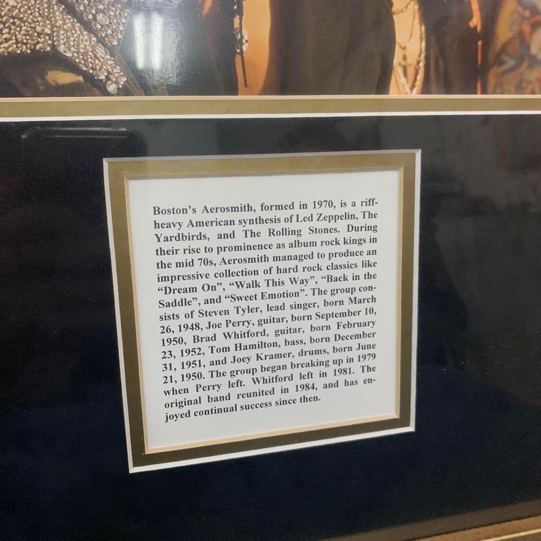 エアロスミス 直筆サイン入り ゴールドディスク 額装 鑑定品