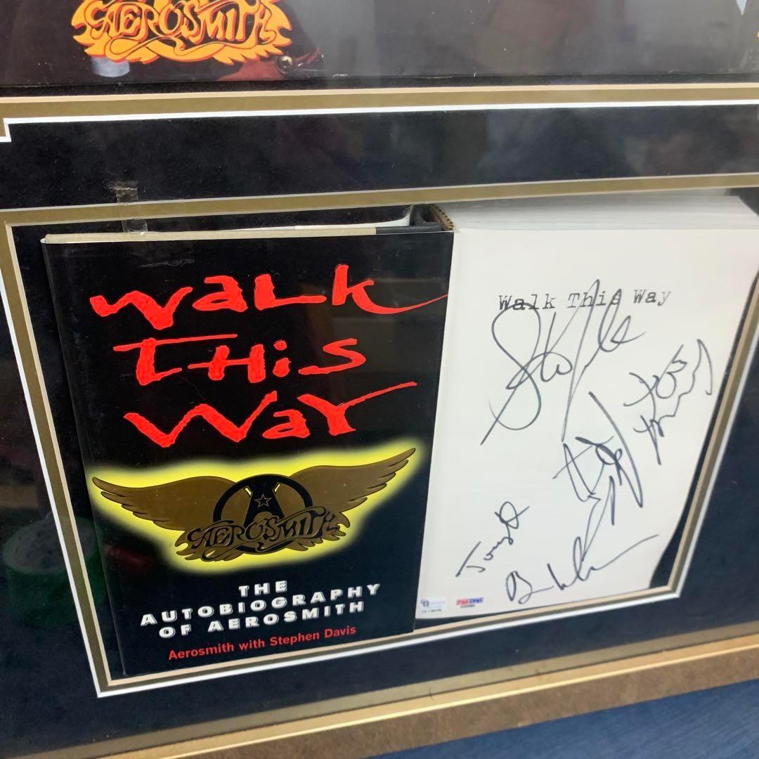 エアロスミス 直筆サイン入り ゴールドディスク 額装 鑑定品