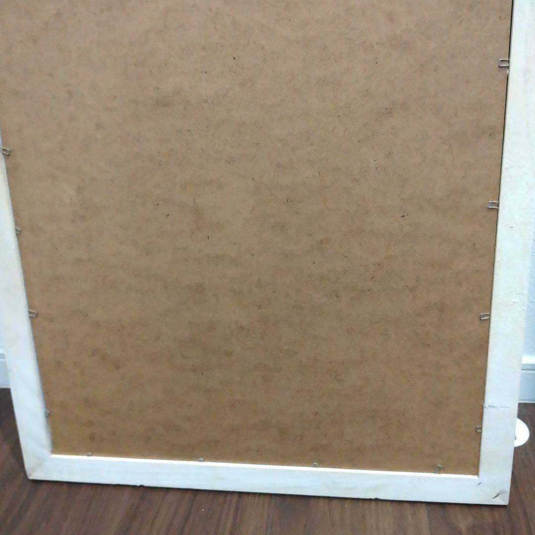 窓枠 窓風 ミラー 鏡 アンティーク調 シャビー 特大 大型 80×50cm