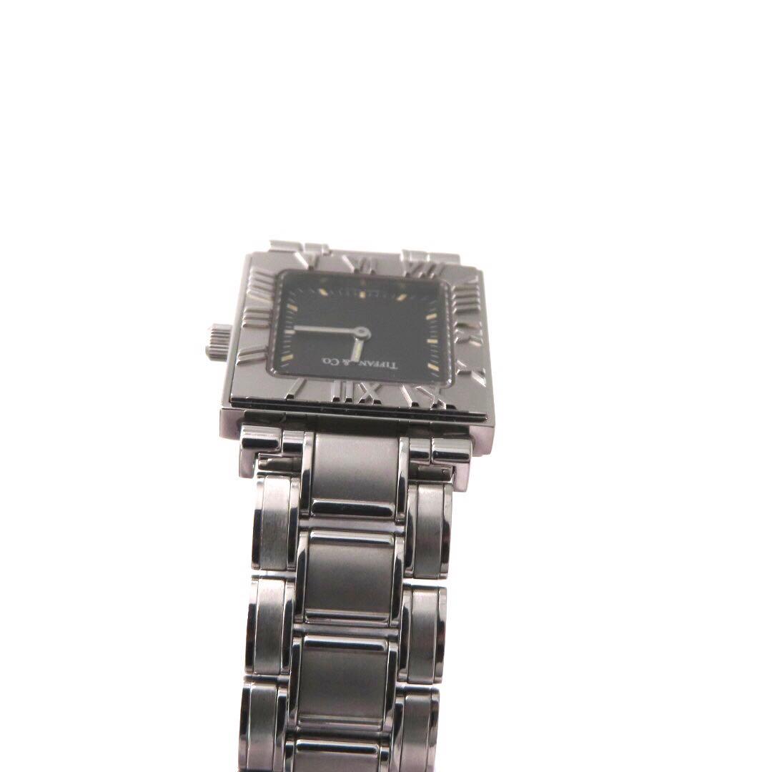 ☆極美品 \"アトラス スクエア ティファニー 時計 ガンブラック レディース