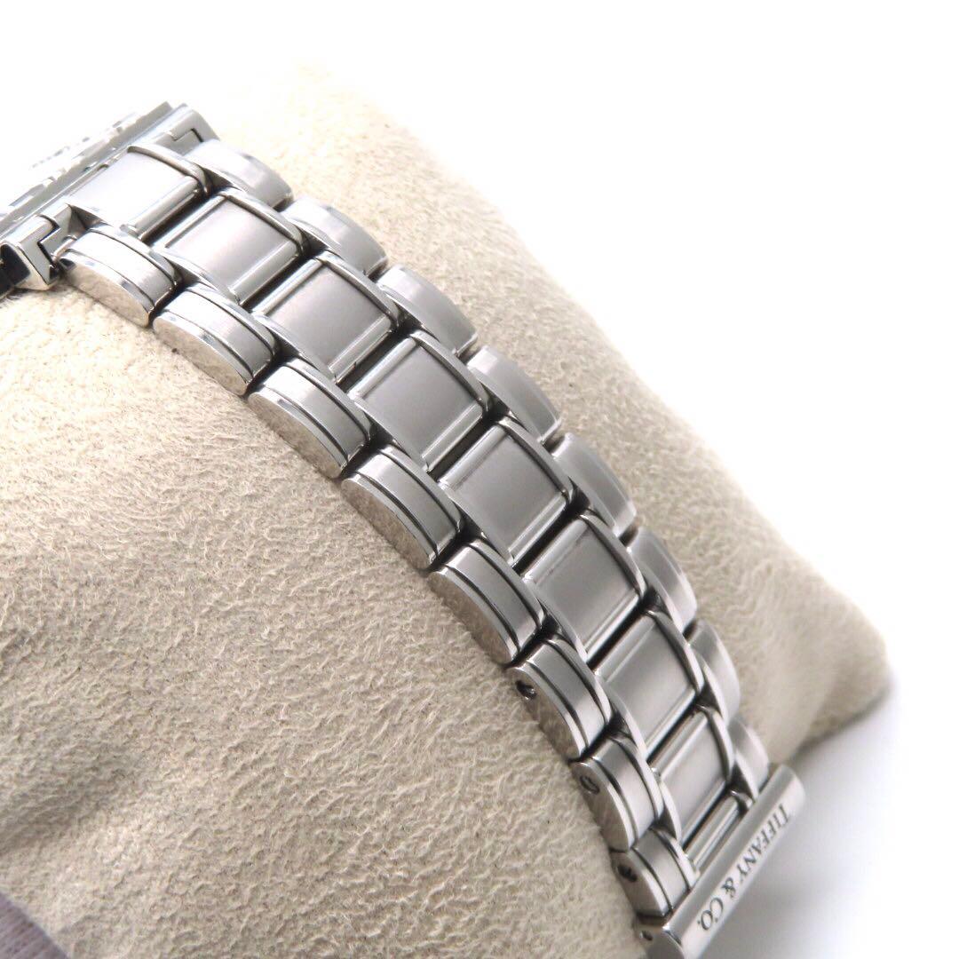 ☆極美品 \"アトラス スクエア ティファニー 時計 ガンブラック レディース