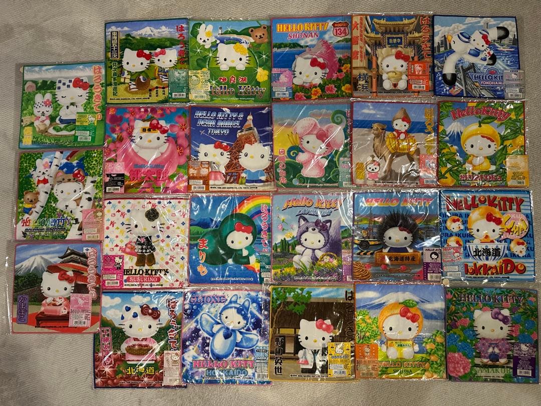 ハローキティ ご当地キティ ミニタオル 全59枚 大量まとめ売り 新品未開封