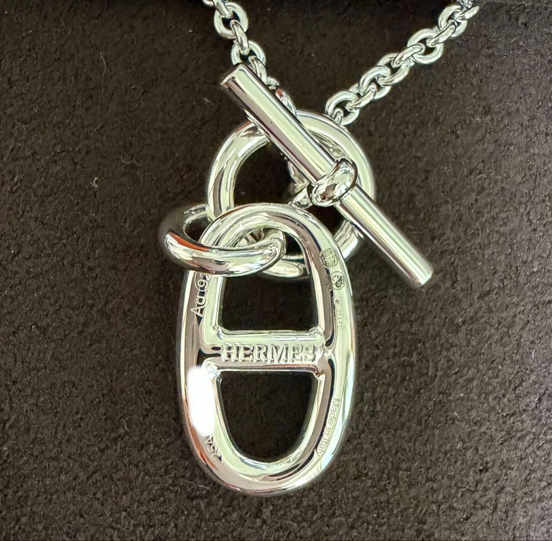 新品未使用HERMES シェーヌダンクルアミュレットシルバーネックレス