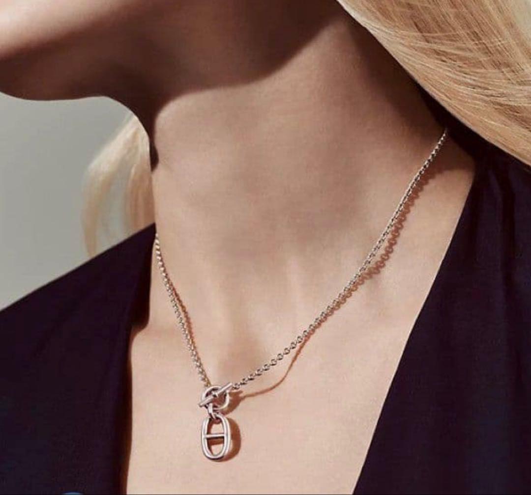 新品未使用HERMES シェーヌダンクルアミュレットシルバーネックレス