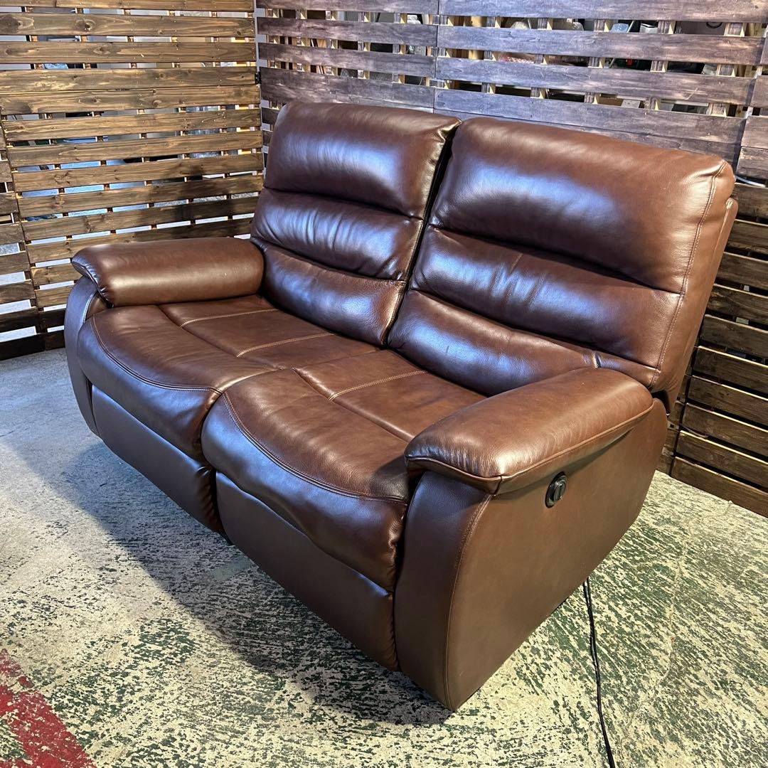 G223⭐︎ 電動リクライニングソファ　ニトリ　2人掛け　ブラウン