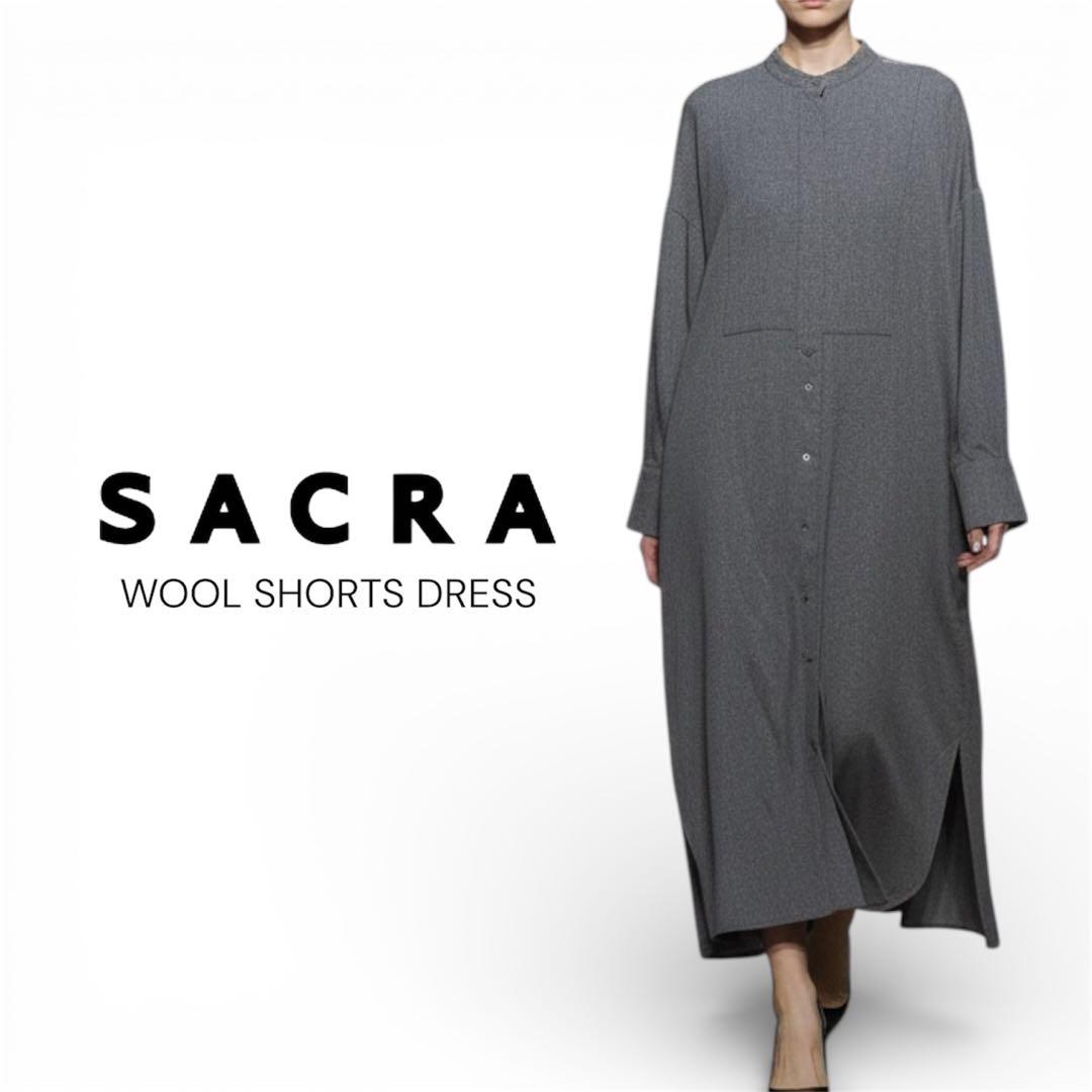 RAINBOW　SACRA サクラ　ウール シャツワンピース　ロング