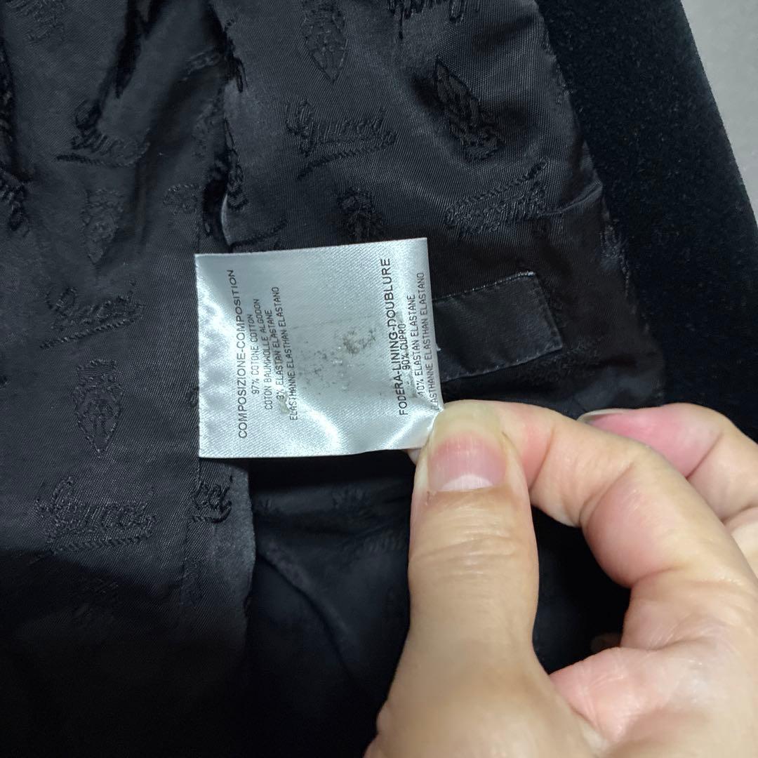 GUCCI.コットンジャケット42 ITALY ベルべット調、黒系