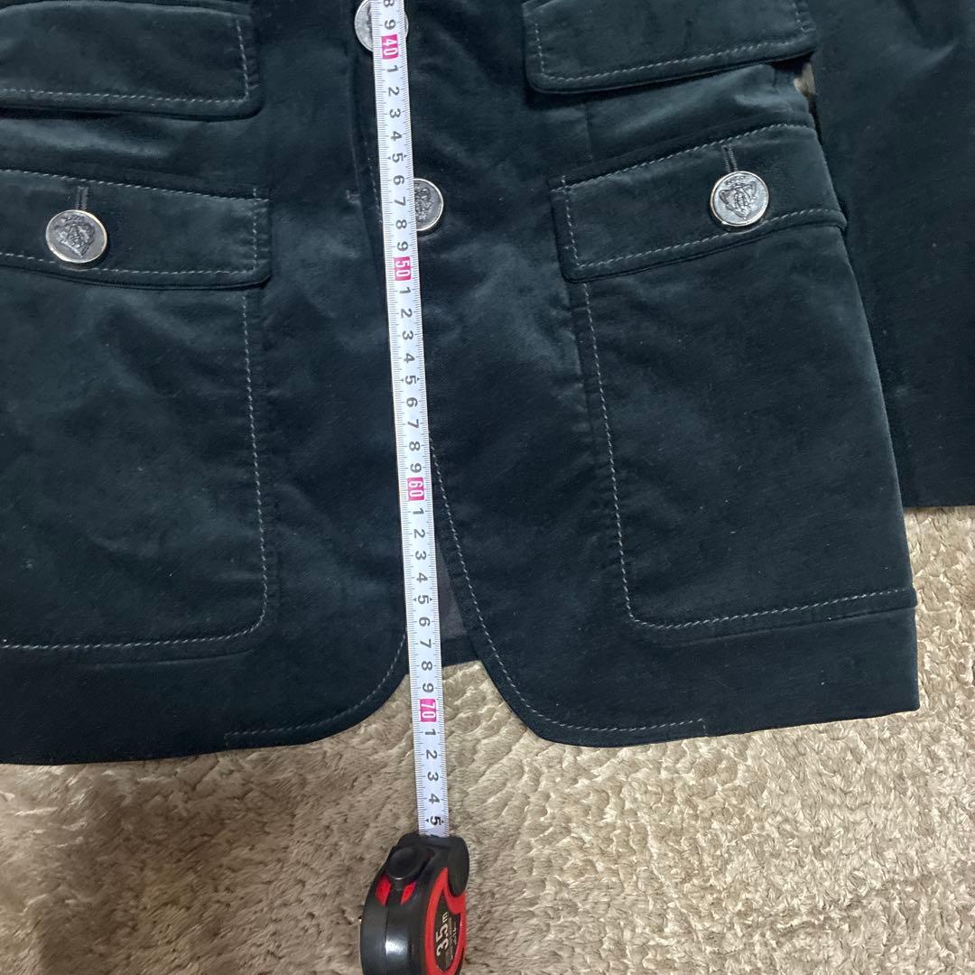 GUCCI.コットンジャケット42 ITALY ベルべット調、黒系