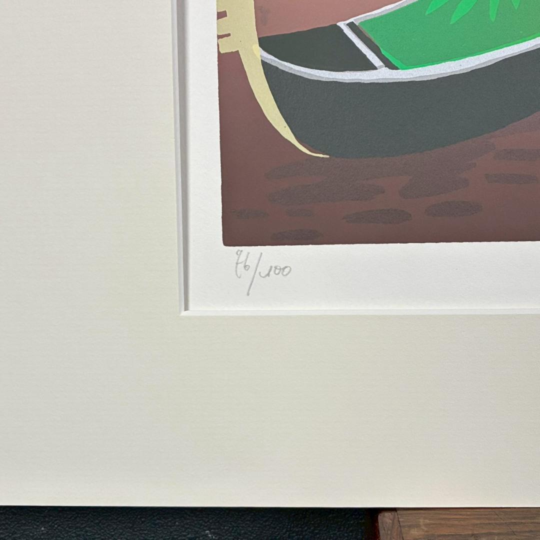 北吉晃「Voyage～」シルクスクリーン 直筆サイン入り お洒落な額装 フランス