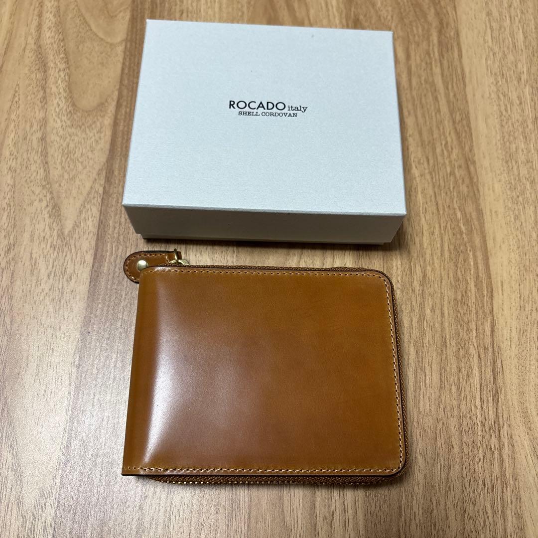 ROCADOロカド シェルコードバン ファスナー 2つ折り財布