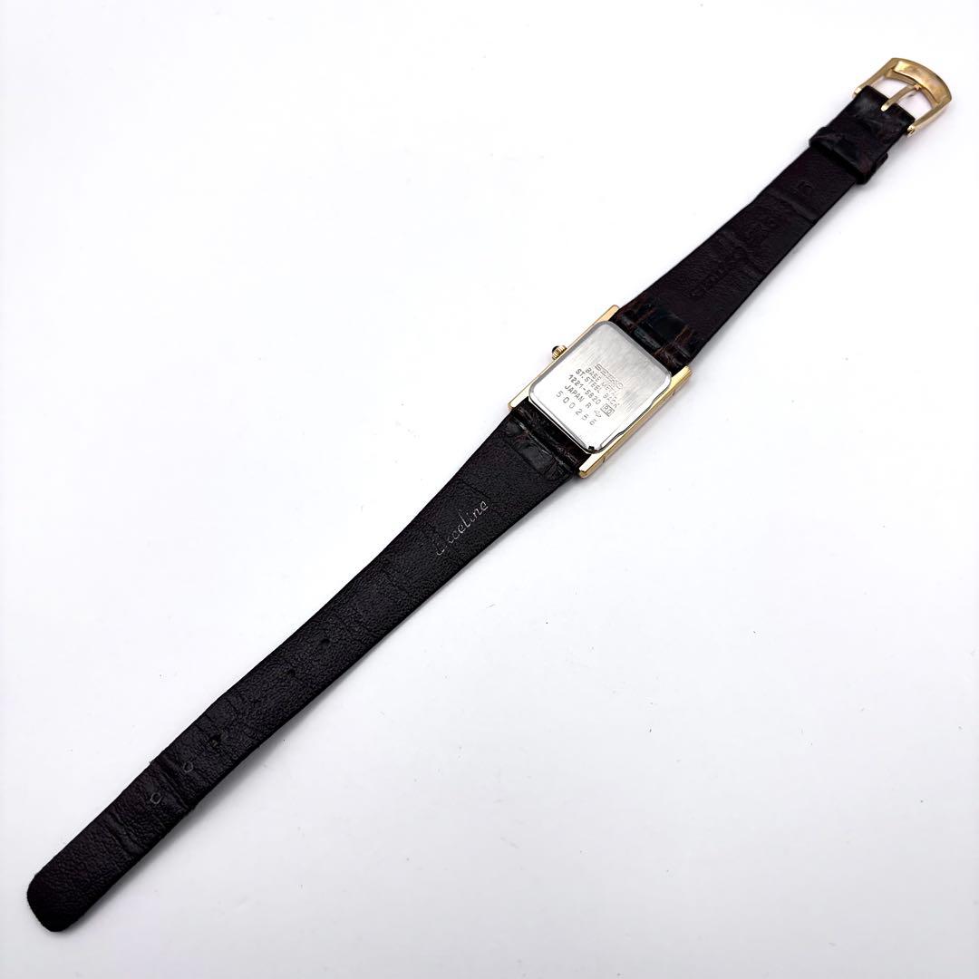 稼働品 新品電池 セイコー エクセリーヌ スクエア ドレス クォーツ レディース