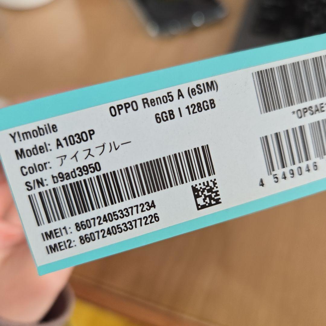 OPPO reno 5A Y!mobile版 A1030P