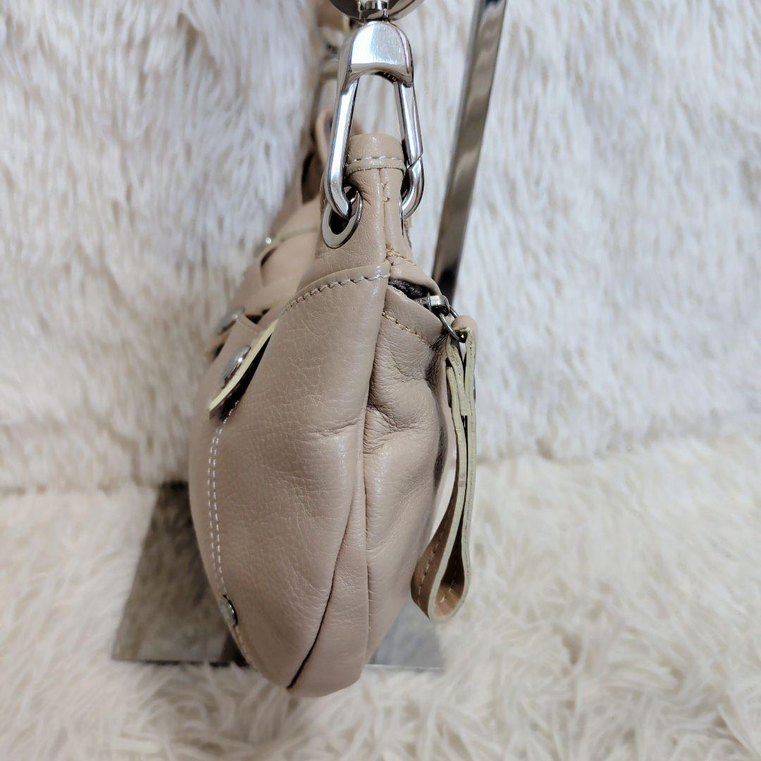 【美品】【希少】　ロンシャン　ワンショルダーバッグ　レザー　バイカラー　ベージュ