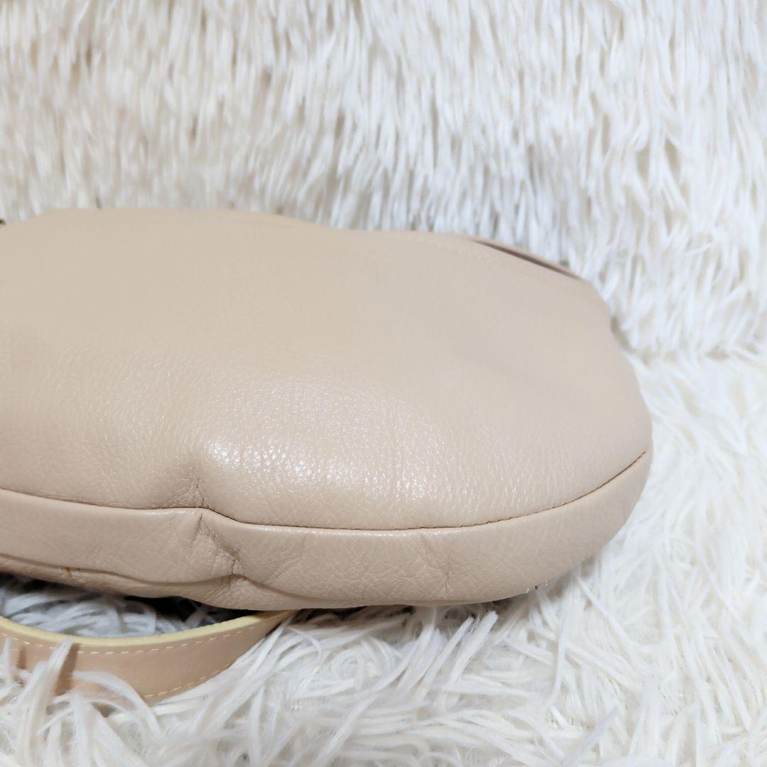 【美品】【希少】　ロンシャン　ワンショルダーバッグ　レザー　バイカラー　ベージュ