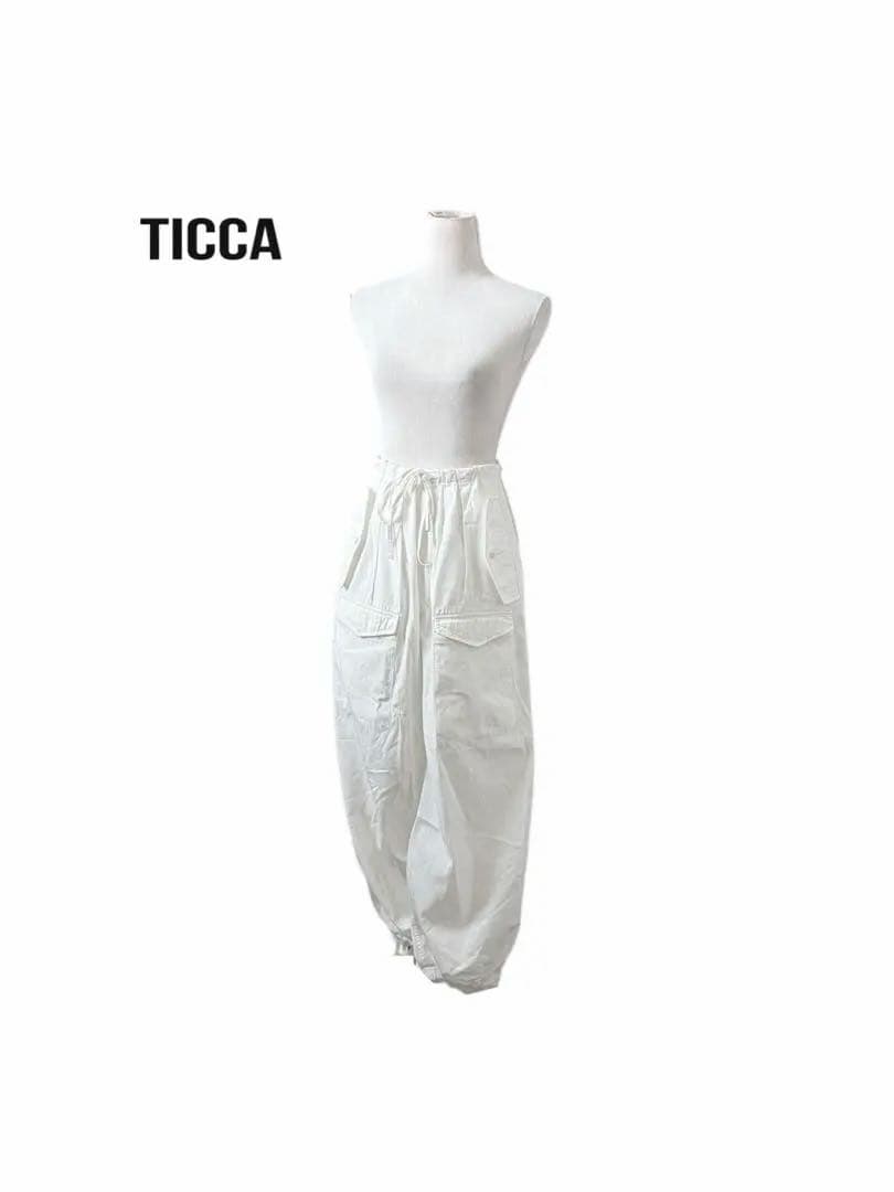 TICCA ティッカ 日本製 カジュアル カーゴパンツ 綿/ ホワイト/Free