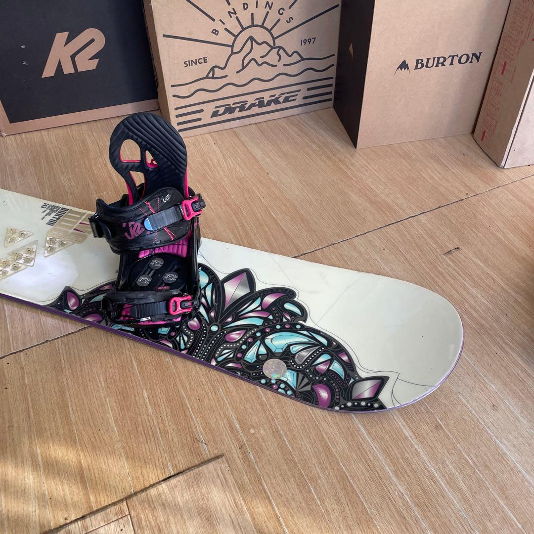 BURTON×K2　バートン　バインディング付　スノーボードセット