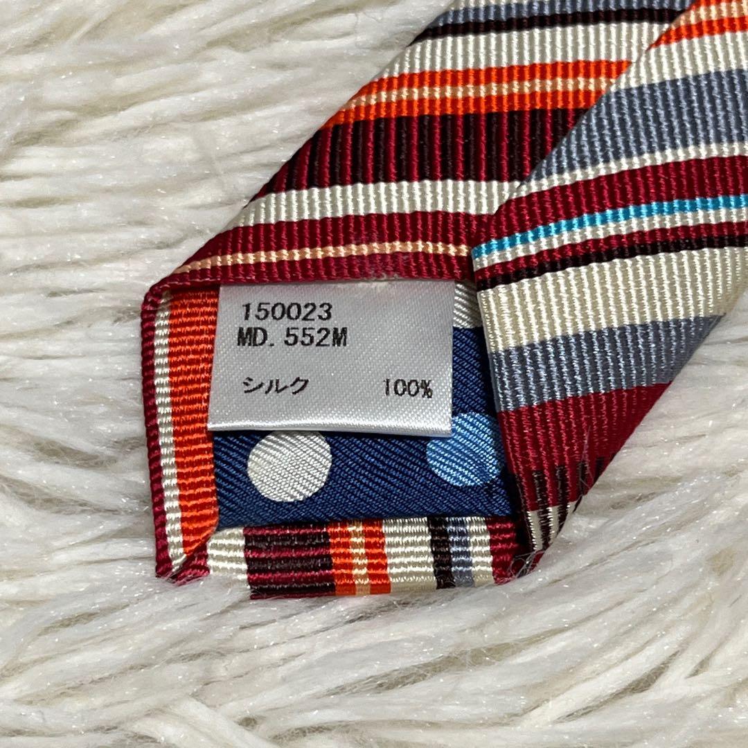 新品✨️ Paul Smith ネクタイ マルチストライプ ドット オレンジ 希少