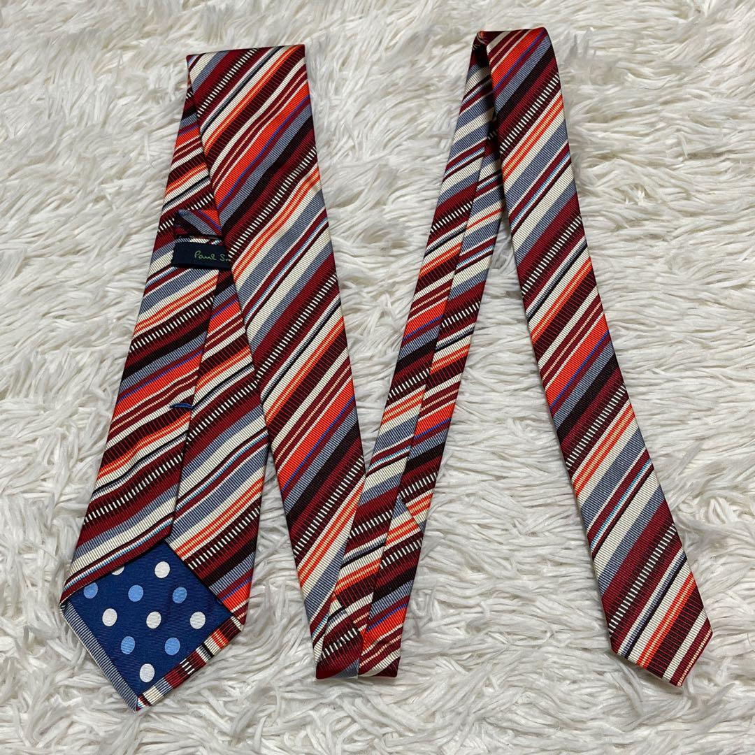 新品✨️ Paul Smith ネクタイ マルチストライプ ドット オレンジ 希少