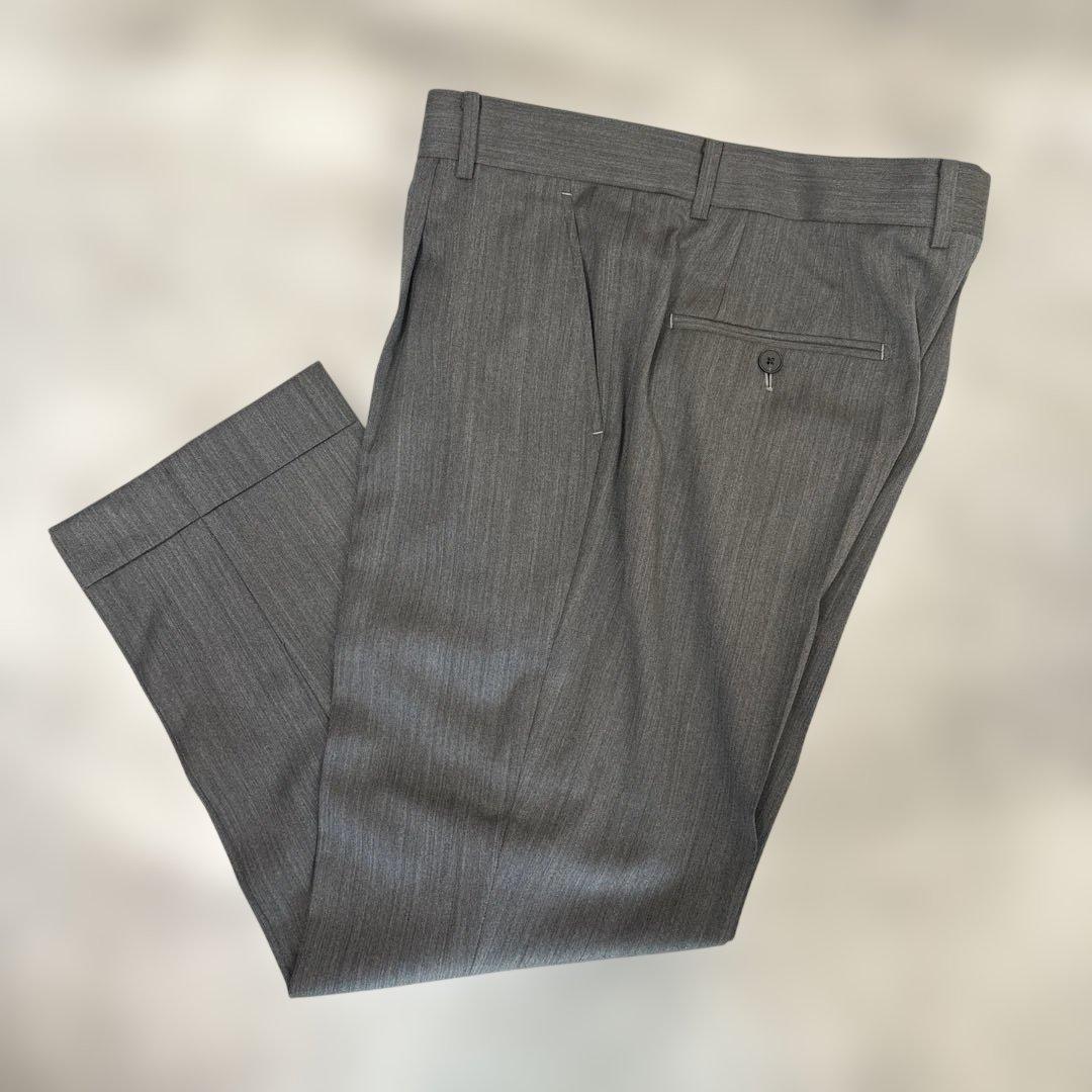 【新品】✨ウール100% スーツ グレーストライプ AB6程度