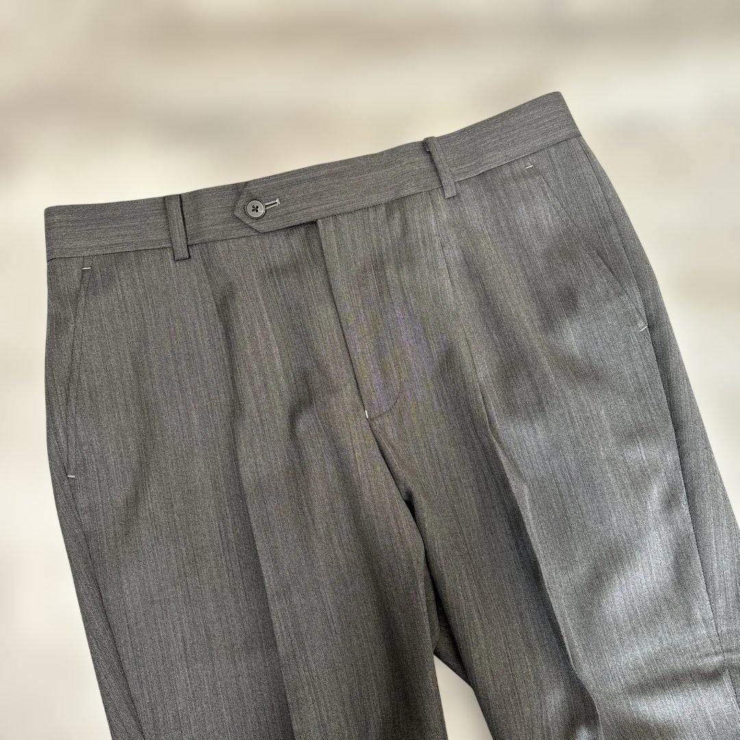 【新品】✨ウール100% スーツ グレーストライプ AB6程度