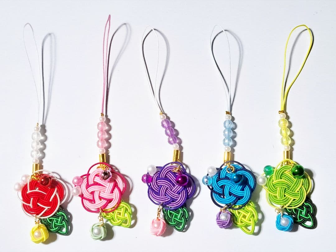【pene】★鈴付き水引ストラップ　2種　各3セット