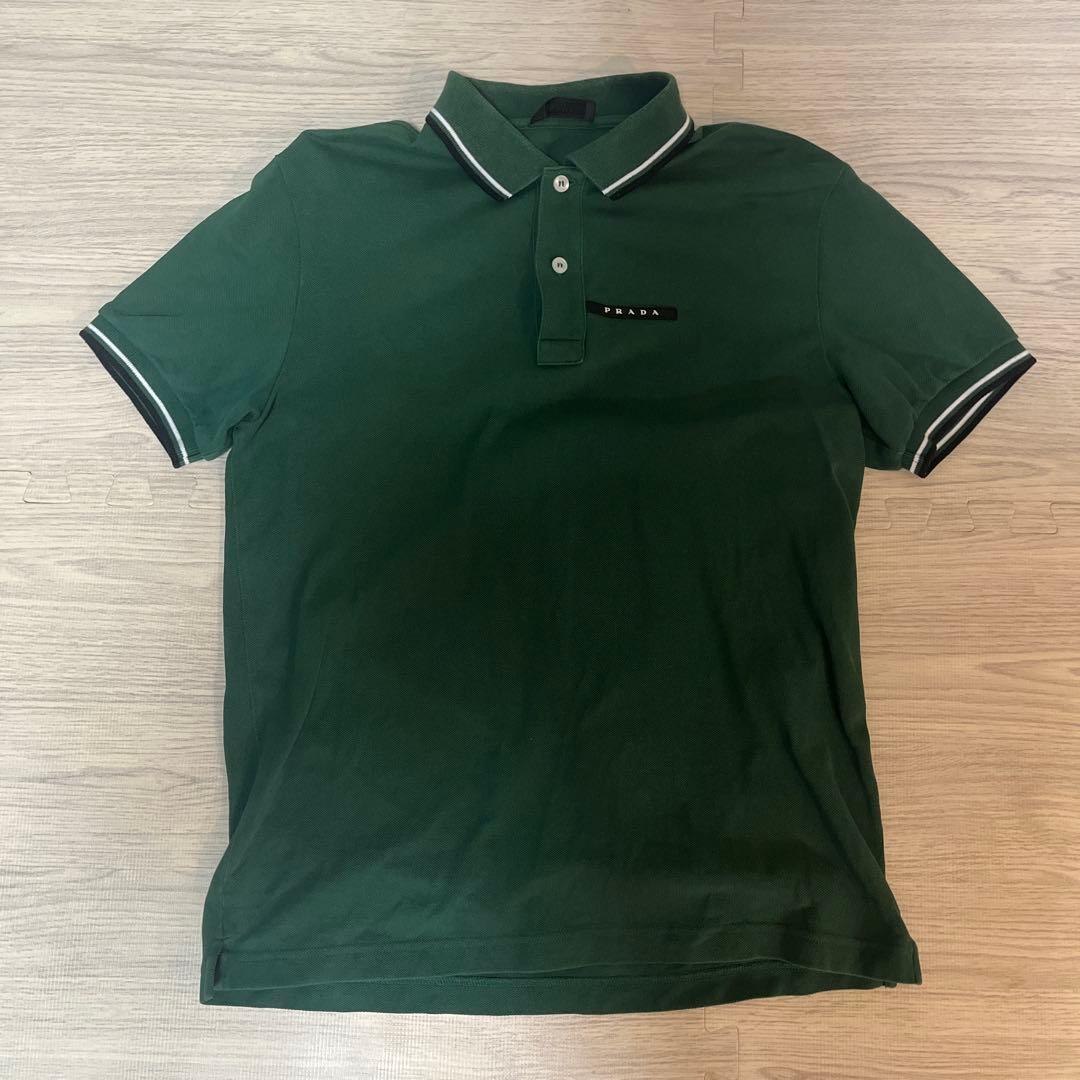 PRADA ダークグリーン ポロシャツ
