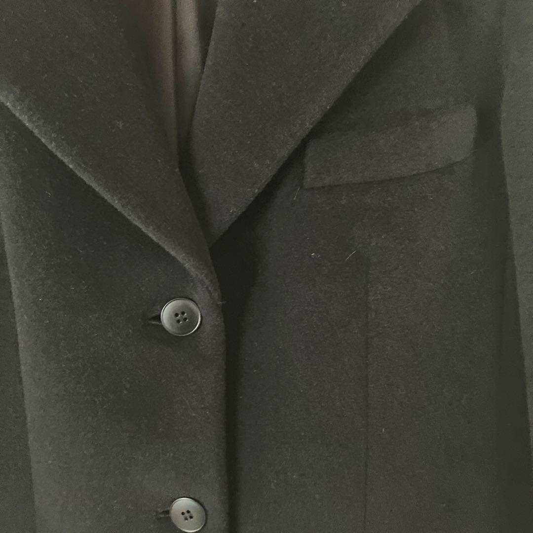 agnes b. アニエスベー 日本製 ウール×アンゴラ チェスターコート 黒