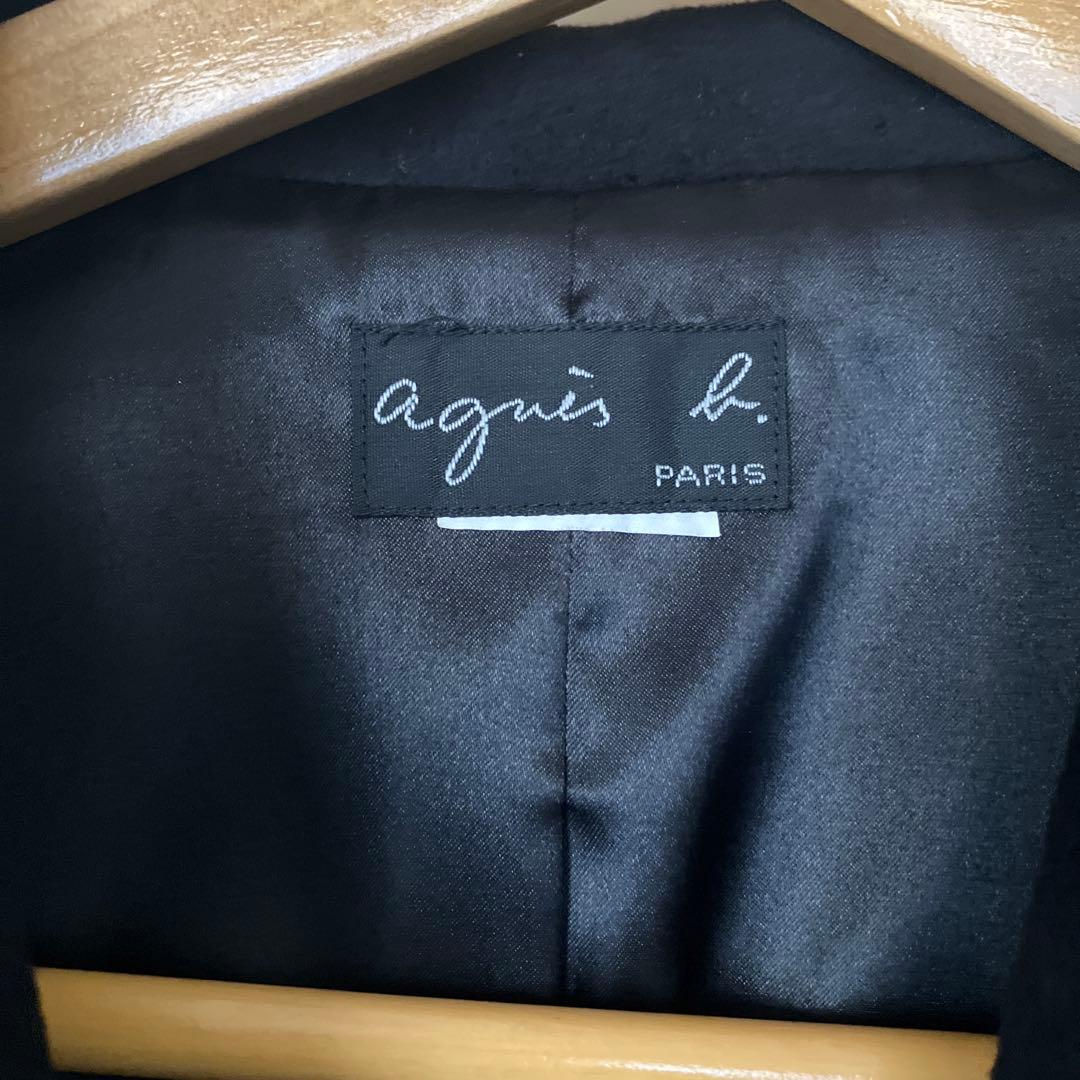 agnes b. アニエスベー 日本製 ウール×アンゴラ チェスターコート 黒