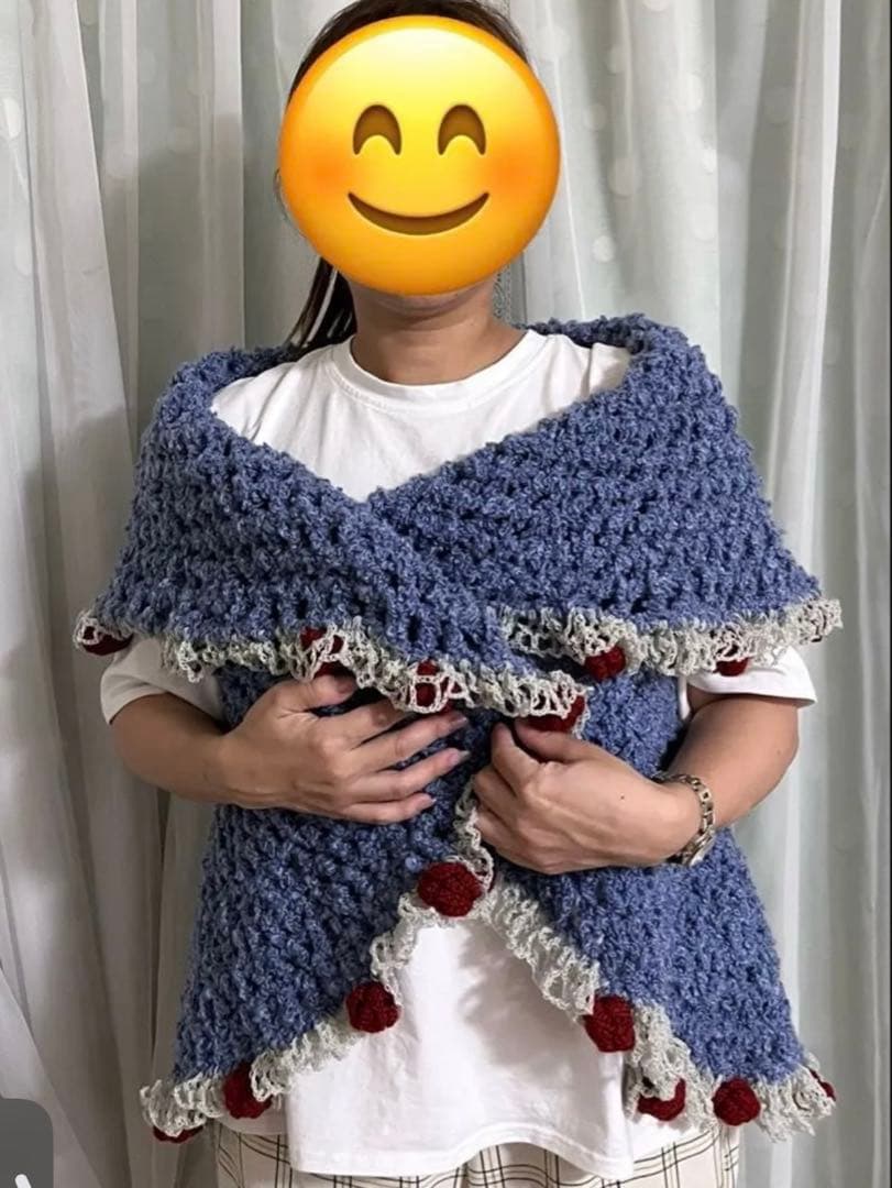 花束ブランケット 薔薇の花束 ハンドメイドひざ掛け用　マット ショール