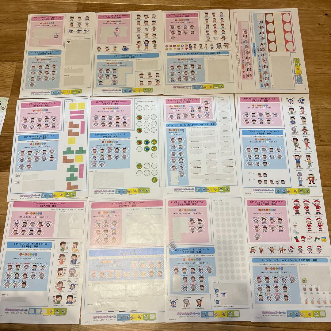 期間限定値下げピグマキッズくらぶ 2年生 12ヶ月分サピックス 通信教育書き込み