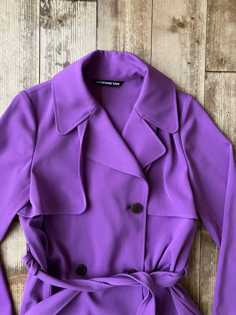 VIVIENNE TAM ヴィヴィアンタム トレンチコート 紫 龍刺繍 38