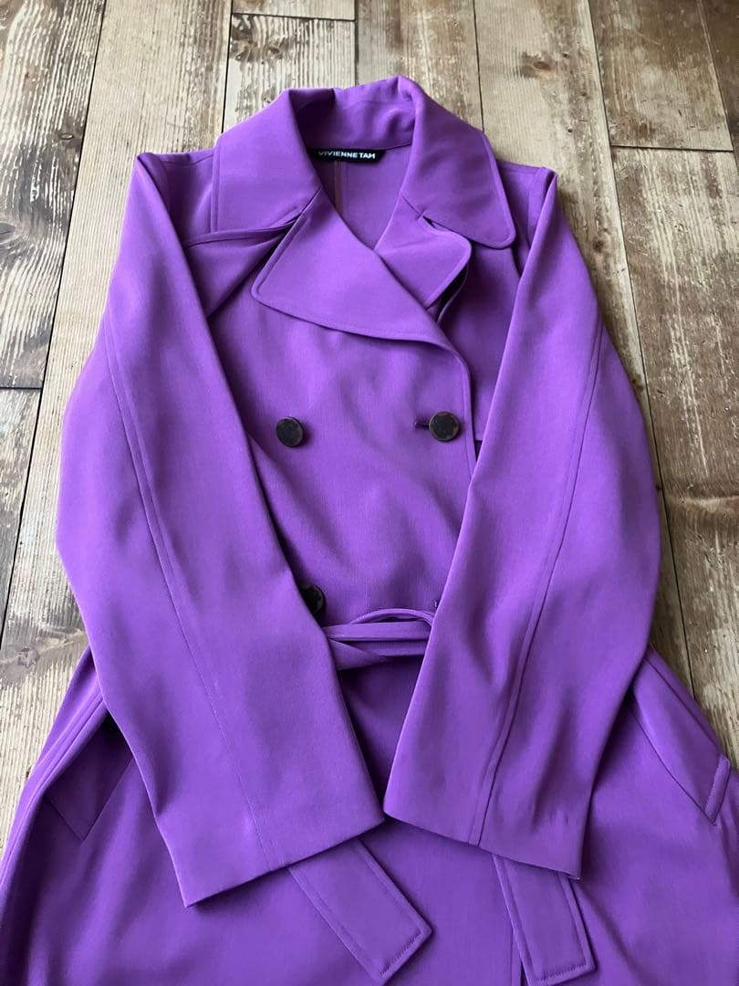 VIVIENNE TAM ヴィヴィアンタム トレンチコート 紫 龍刺繍 38