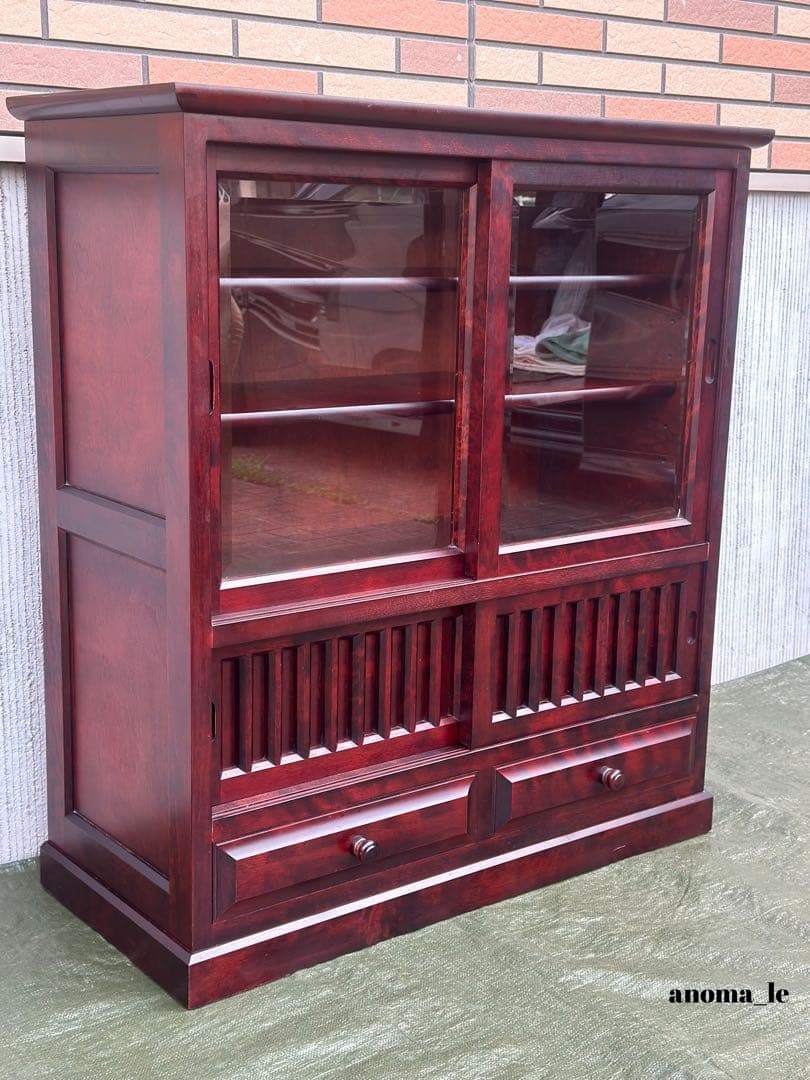 【茶箪笥】民芸家具　和家具　水屋箪笥　収納棚　飾り棚　引戸　和モダン◎