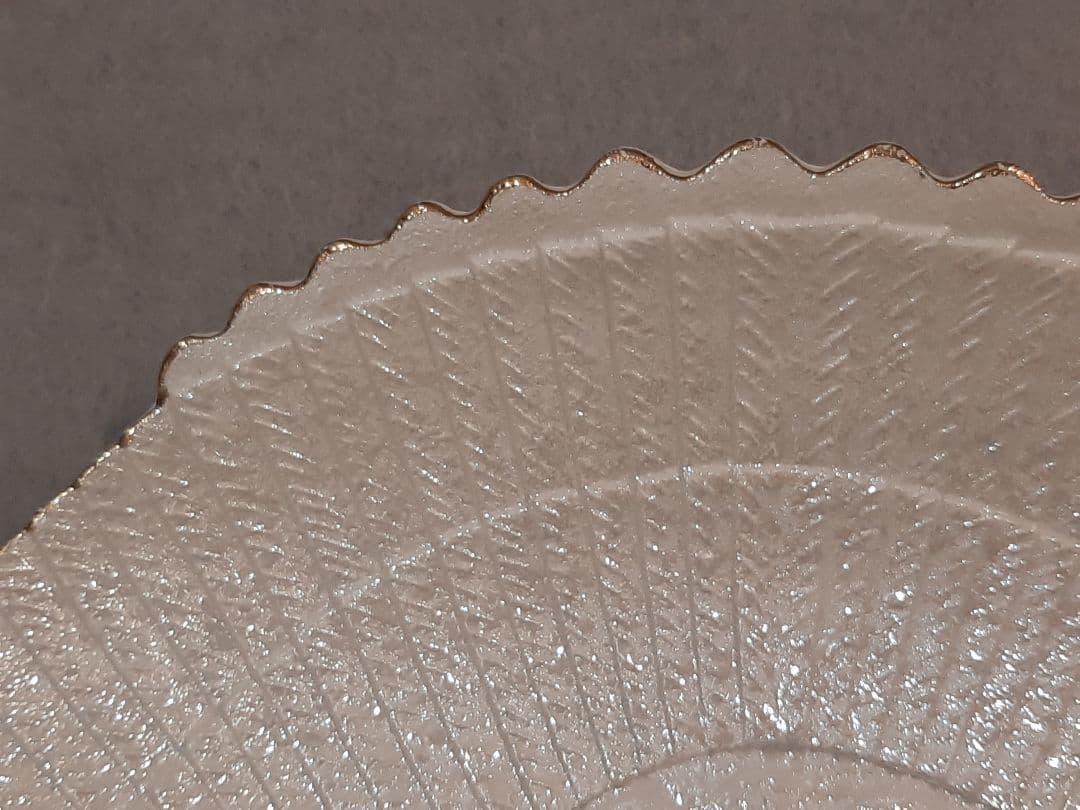 鶴のお皿　10枚セット　足付き　白とオーロラ調