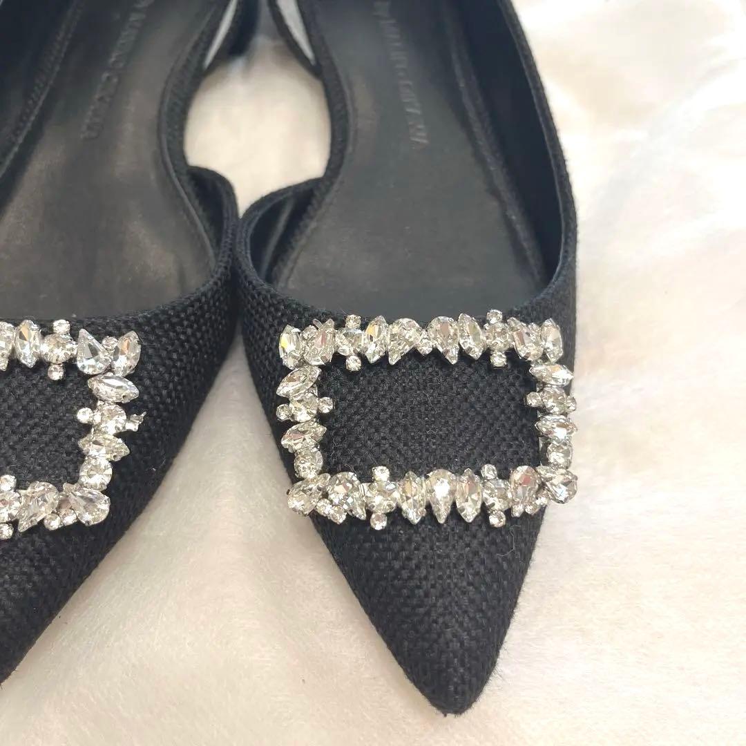 TSURU BY MARIKO OIKAWA ブラックフラットシューズ　37