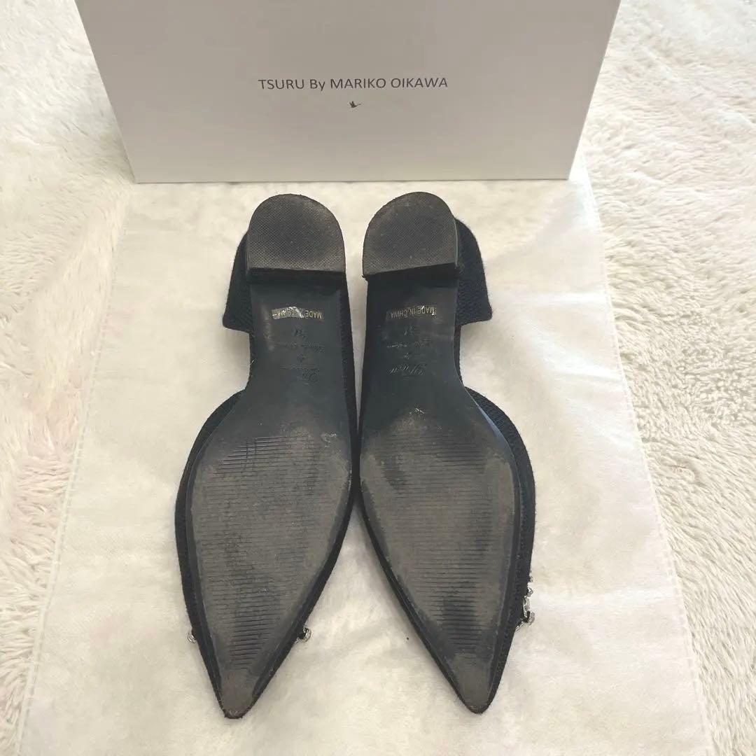 TSURU BY MARIKO OIKAWA ブラックフラットシューズ　37